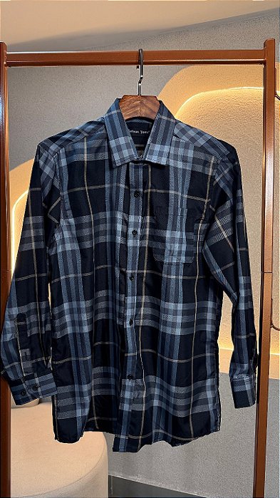Camisa xadrez unissex (cinza /cinza)