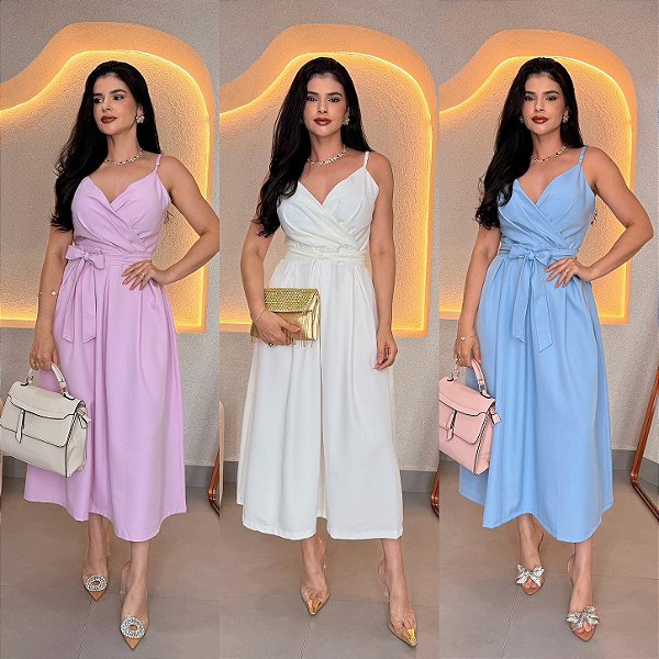 Vestido midi godê c/ faixa - 166