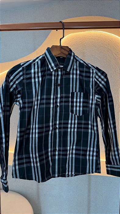 Camisa xadrez infantil - (Verde/Preto)