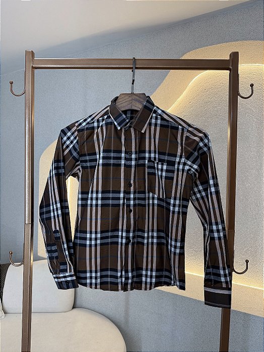 Camisa xadrez infantil ( Marrom/preto)