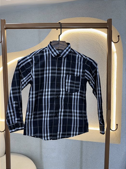 Camisa xadrez infantil ( Preto/Cinza)