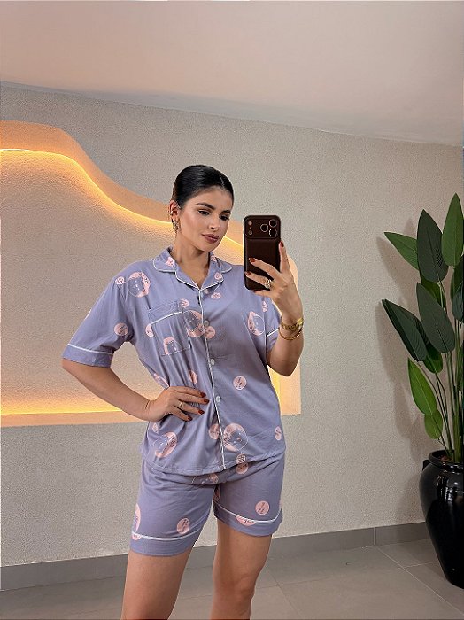 Pijama americano shorts (capivara) - 2514
