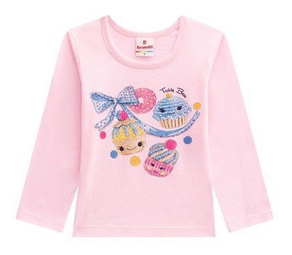 Blusa Manga Longa CupCake Brandili