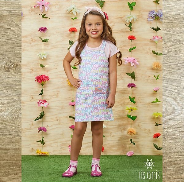 Conjunto Jardineira Solepete e Blusinha Infantil