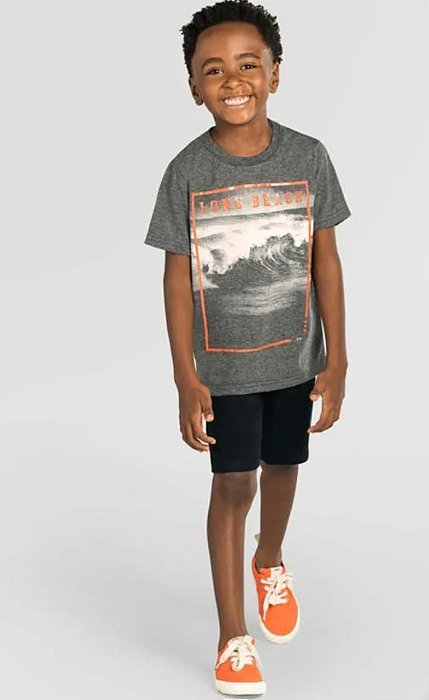 Conjunto Infantil Menino Camiseta e Bermuda Moletinho Brandili