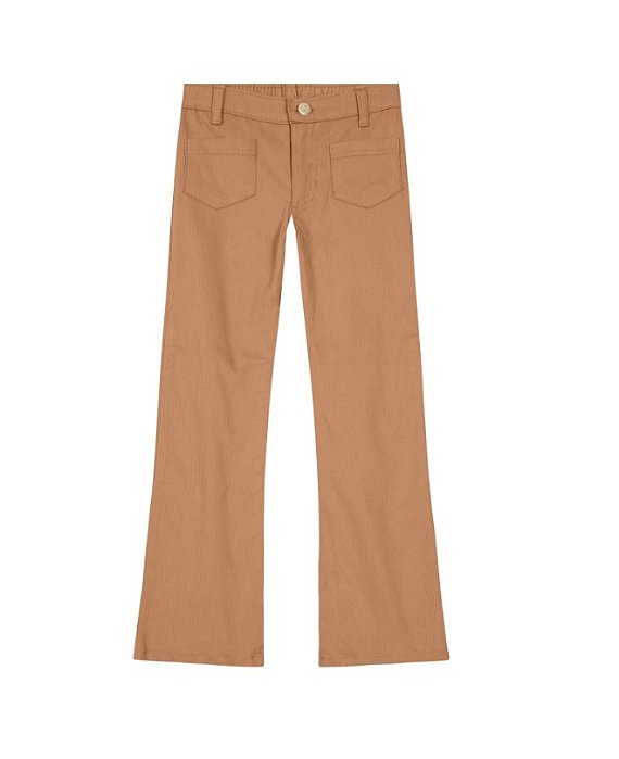 Calça Flare Infantil Menina em Sarja Marrom