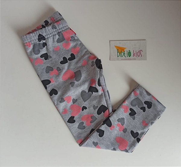 Calça Legging Infantil Molecotton Coração Brandili