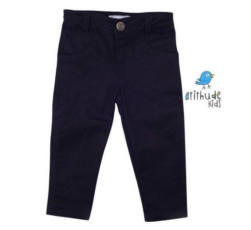 Calça de Sarja Infantil Preta - Pablo Atithude Kids