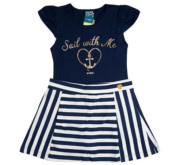 Conjunto Infantil Blusinha e Shorts Saia Mundi