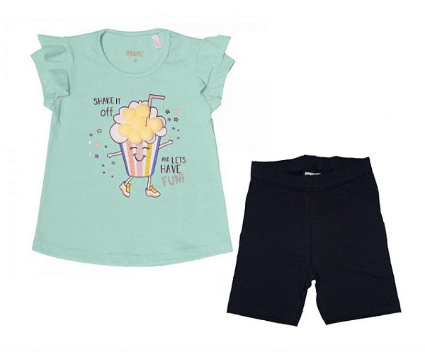 Conjunto Infantil Blusa e Shorts Cotton Minore