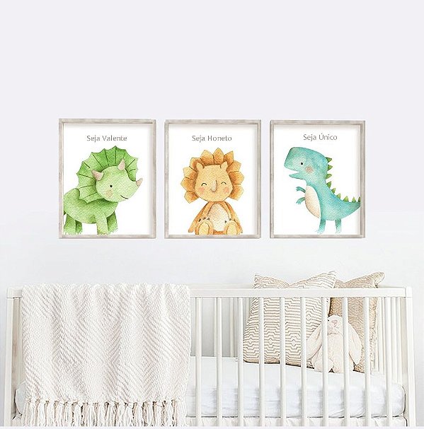 Quadro Infantil Dinossauros - Ideiative: Para quartinhos lindos de