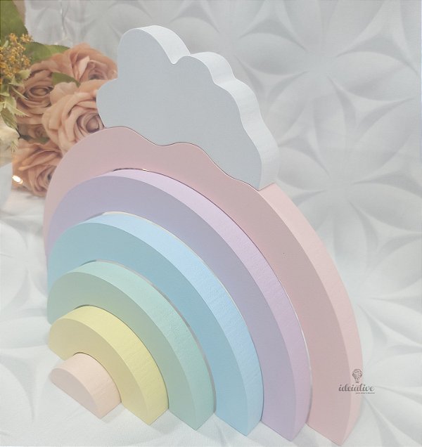 Decoração Quarto Infantil Arco Iris e Nuvem