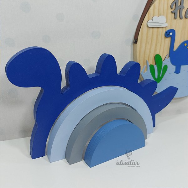 Arco Iris Dinossauro em MDF