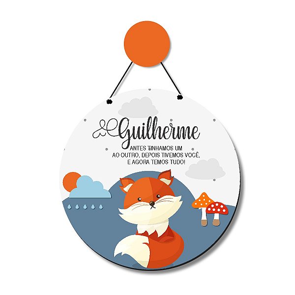 Enfeite Porta Maternidade Mdf Raposinha Nome Personalizado