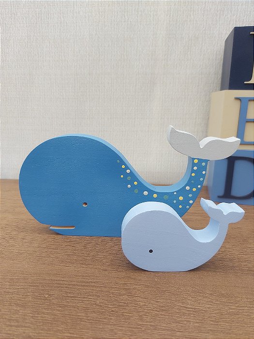 Adorno Baleia Fundo do Mar Kit com 2