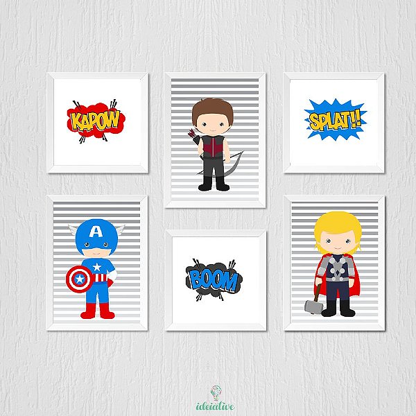 Quadro infantil menino super herois vingadores
