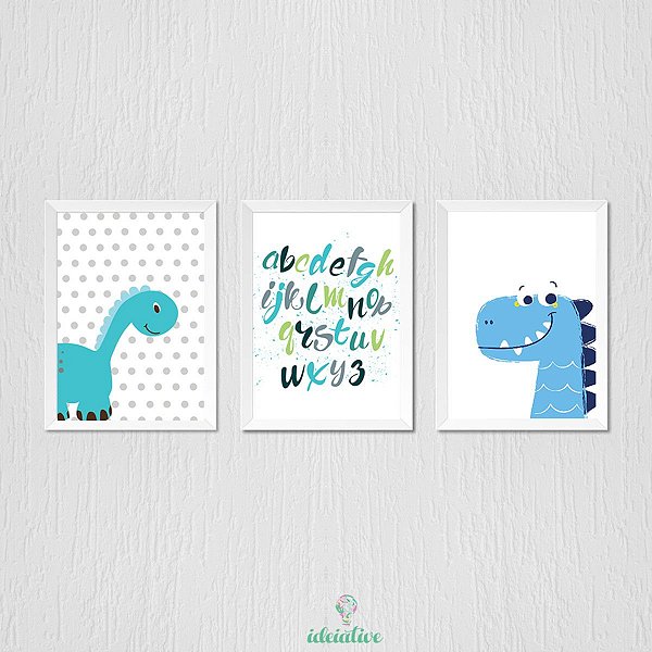 Quadrinho infantil dinossauro azul