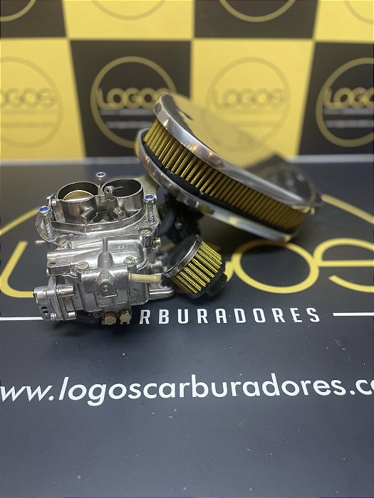 Carburador Mini Progressivo Gol, Voyage, Saveiro, Parati Motor Ap 1.6 Álcool + Filtro Esportivo Amarelo e Respiro