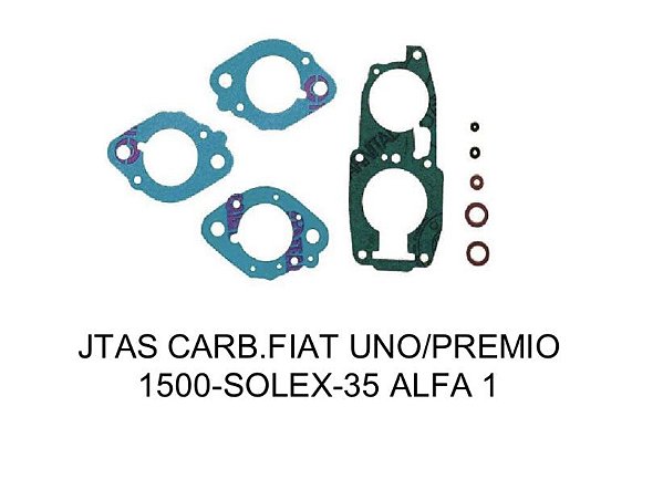 JUNTAS CARBURADOR FIAT UNO/PRÊMIO 1500 SOLEX - 35 ALFA 1