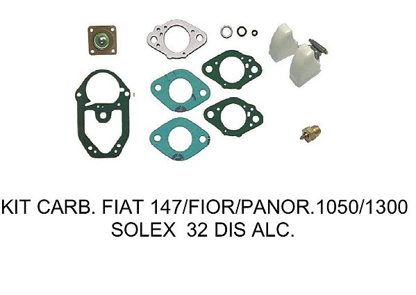 KIT CARBURADOR FIAT 147/ FIORINO/ PANORAMA 1050/1300 SOLEX 32 DIS ÁLCOOL