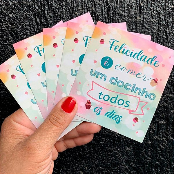 100 Unids. Cartão de Agradecimento Docinho