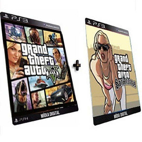 Gta V + Gta San Andreas PS3 Combo Game Mídia Digital PSN Original