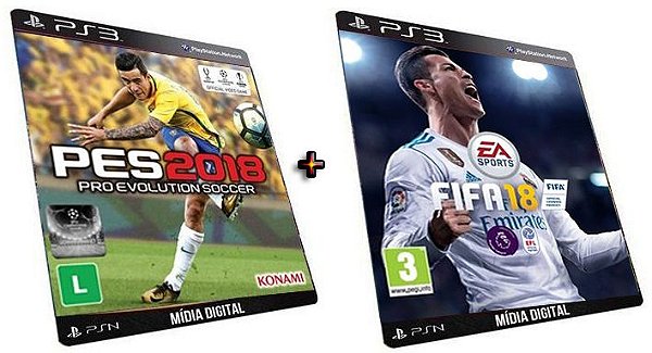 Pes 2018 + Fifa 18 PS3 Game Original PSN