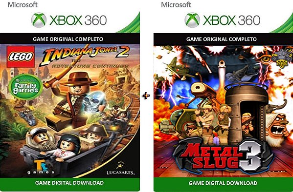Lego Indiana Jones 2 + Metal Slug 3 Game Xbox 360