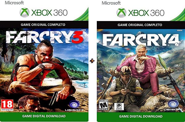 Jogos Xbox 360 transferência de Licença Mídia Digital - FARCRY 4 DUBLADO  +LIGA DA JUSTIÇA DUBLAD0