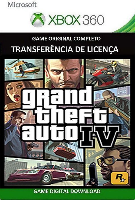 Jogos Xbox 360 transferência de Licença Mídia Digital - GTA 5 + GTA 4