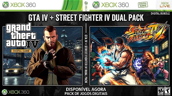Gta IV + STREET FIGHTER IV Game Xbox 360 Licença Digital Original