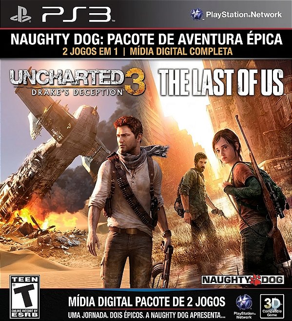Uncharted 3 Drake's Deception + THE LAST OF US Dublado PS3 Game Digital PSN