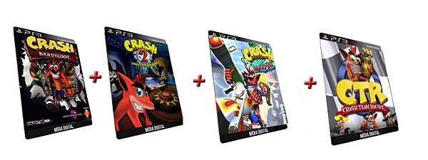 Crash Bandicoot Trilogia 1,2,3 Classico Ps1 Jogos Ps3 PSN Digital  Playstation 3