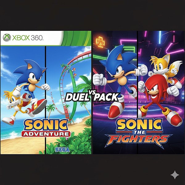 SONIC ADVENTURE + SONIC FIGHTER Xbox 360 Jogo Digital Transferência Licença