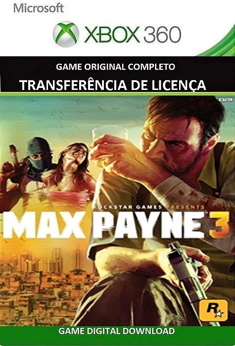 Max Payne 3 Xbox 360 Jogo Digital Transferência LIcença