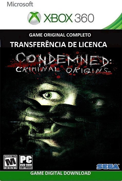 Condemned Criminal Origins Xbox 360 Jogo Digital Transferência Licença