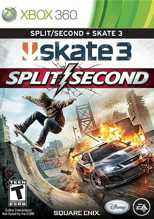 Split/Second + skate 3 Xbox 360 Jogo Digital Transferência Licença