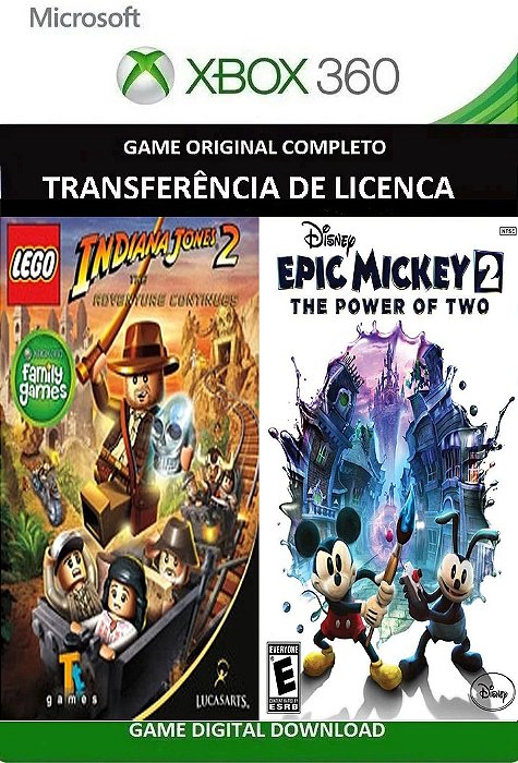 Lego Game e Mickey Duplo Game Xbox 360 Digital Transferência Licença