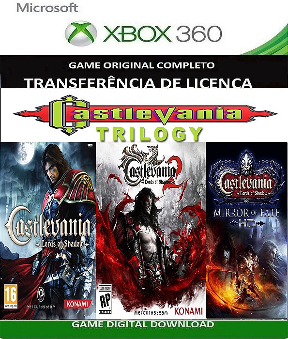 Castlevania Lord of  Shadow Trilogy Xbox 360 Jogo Digital Transferência Licença