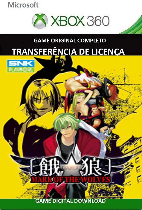 Garou Mark of The Wolves Xbox 360 Jogo Digital Transferência de licença