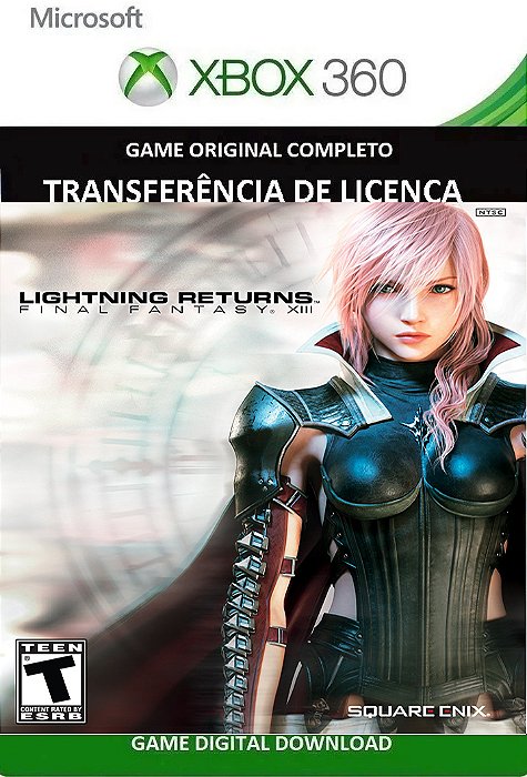 LIGHTNING RETURNS FFXIII Xbox 360 Jogo Digital Transferência Licença