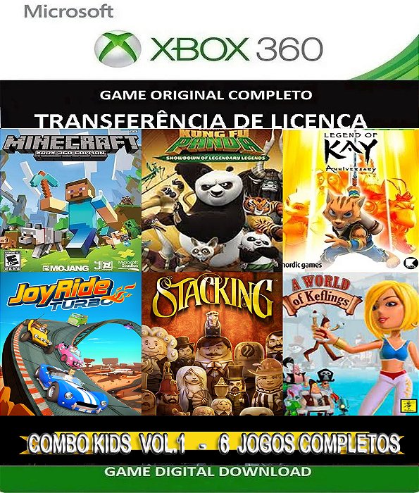 Minecraft / Combo Kids Vol.1 / Xbox 360 Jogos Originais Transferência Licença Digital
