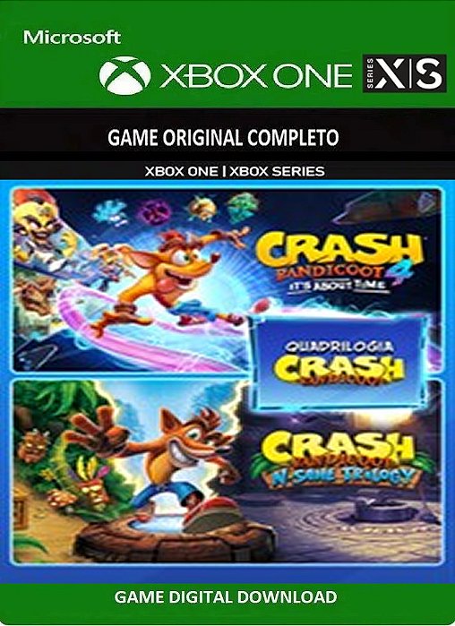 Crash Bandicoot Quadrilogy Bundle Xbox One / Séries S/X Jogo Digital