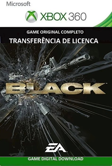 Black Xbox 360 Jogo Digital Transferência Licença