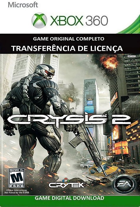 Crysis 2 Xbox 360 Jogo Digital Transferência Licença