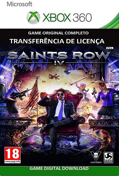 Saint Row IV Xbox 360 Jogo Digital Transferência Licença