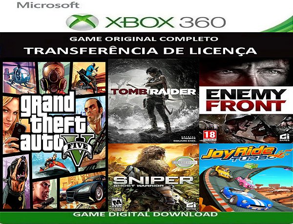 Gta V + 4 Jogos Xbox 360 Transferência Licença Digital