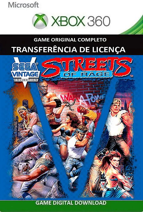 Street of Rage 123 Collections Jogos Xbox 360 Transferência Licença Digital