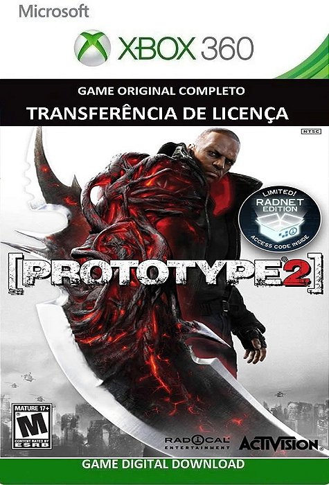 Prototype 2 Xbox 360 Jogo Digital Transferência Licença