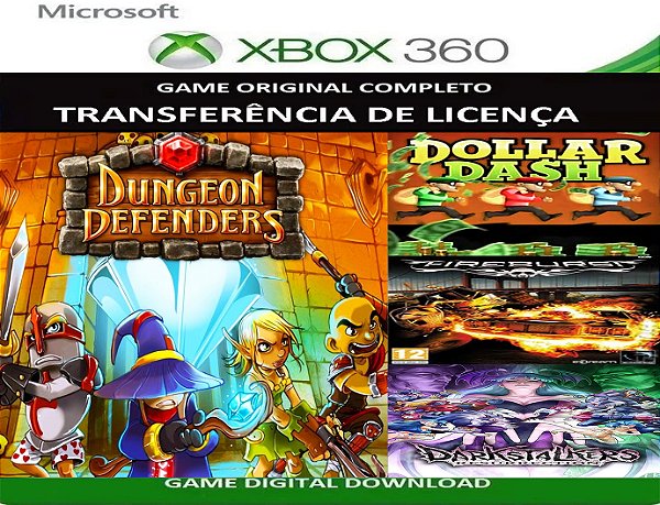 Dungeon Defender + 3 Jogos Xbox 360 Transferência Licença Digital